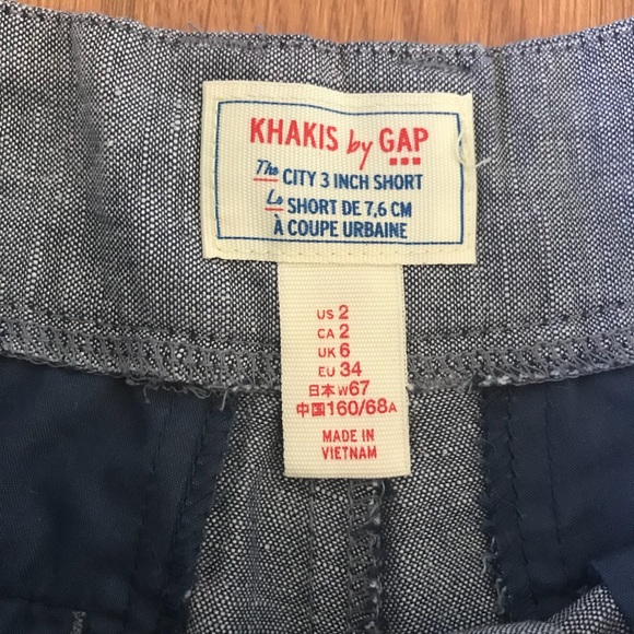 Blue Textured Khakis by Gap Shorts - Picture 3 of 5